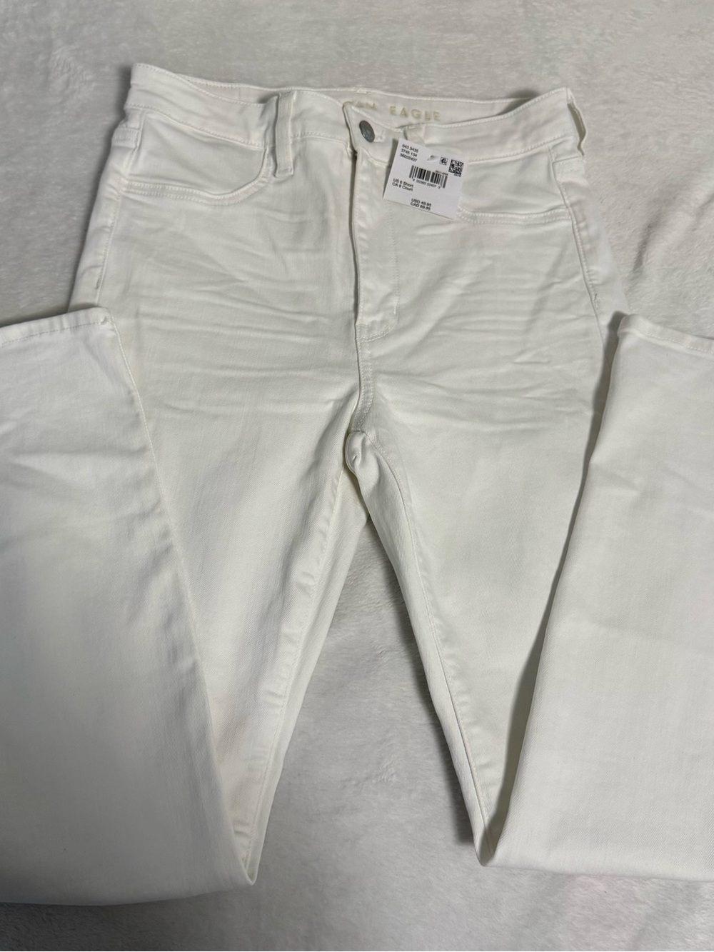 American Eagle Womens 6 Short Next Level Stretch White Skinny Jeans NWT
